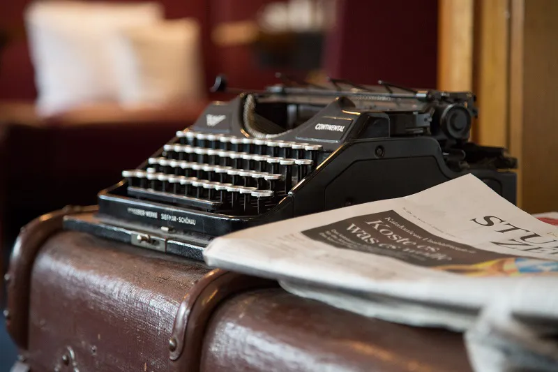 Schreibmaschine im Hotel